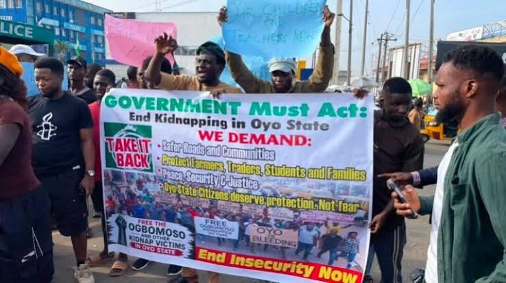 Cherubim and Seraphim Members Stage Protest Over Insecurity, Demand Release of Abducted Oyo Students